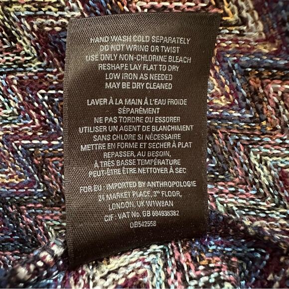 Maeve Blue Purple Chevron Knit Drop Wasit Sleeveless Slip Lined Dress Size XS - Picture 12 of 13